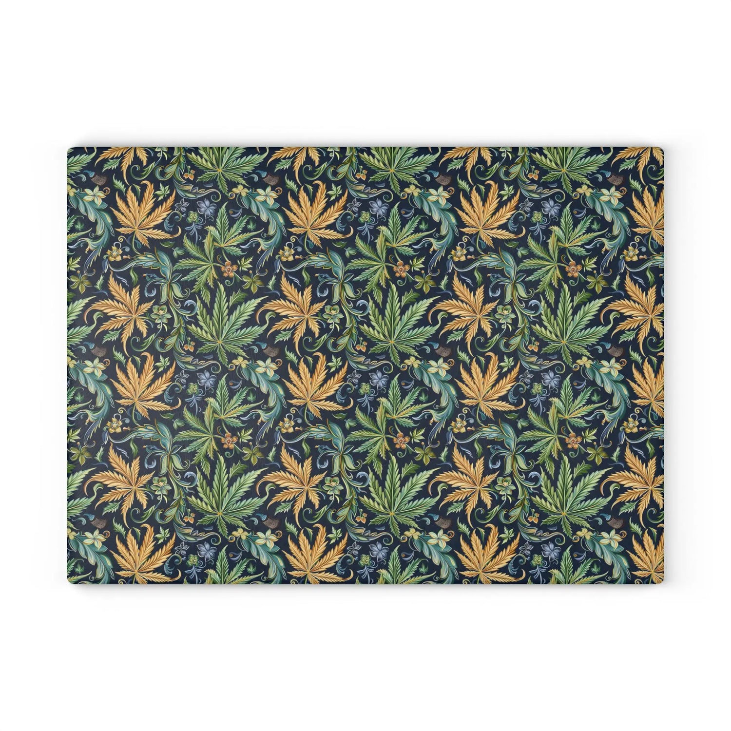 Artisan Floral Glass Cutting Board - Elegant Kitchen Decor, Gift for Foodies, Housewarming, Cooking Essentials, Unique Home Decor