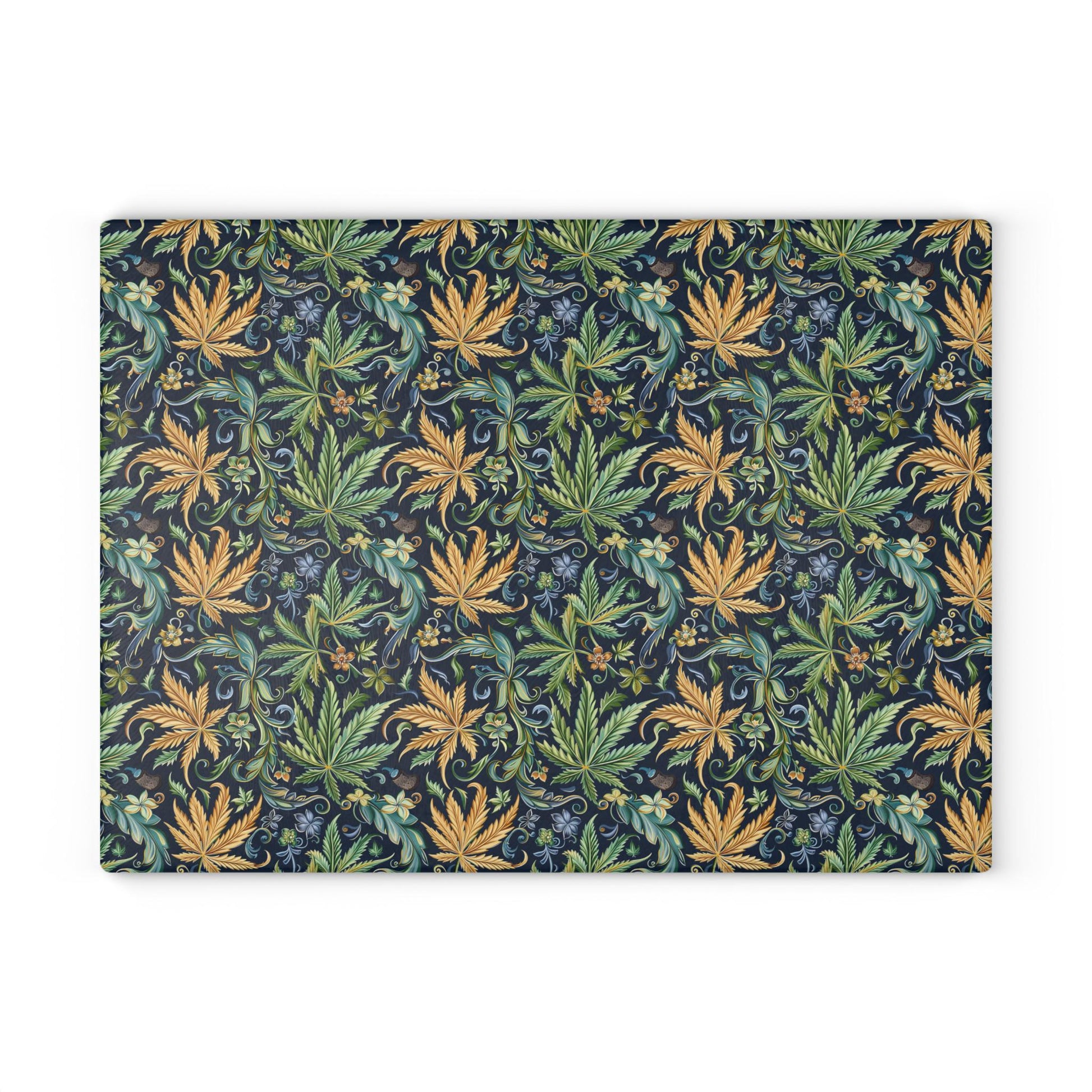 Artisan Floral Glass Cutting Board - Elegant Kitchen Decor, Gift for Foodies, Housewarming, Cooking Essentials, Unique Home Decor