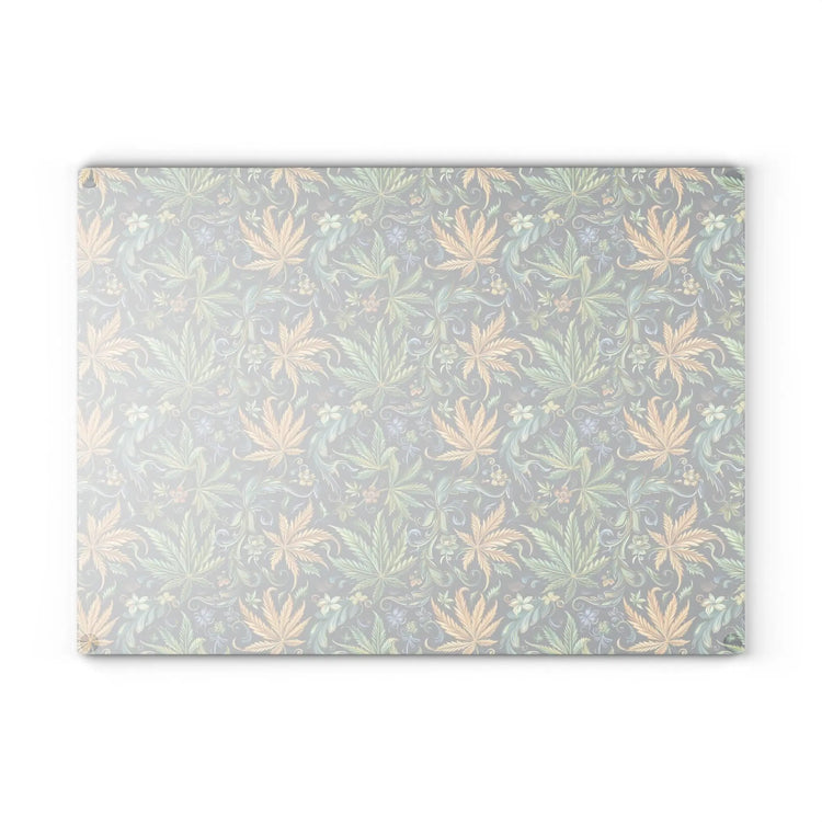 Artisan Floral Glass Cutting Board - Elegant Kitchen Decor, Gift for Foodies, Housewarming, Cooking Essentials, Unique Home Decor
