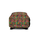 Bohemian Floral Backpack, Colorful School Bag, Trendy Tote for Students, Eco-Friendly Travel Pack, Gift for Nature Lovers