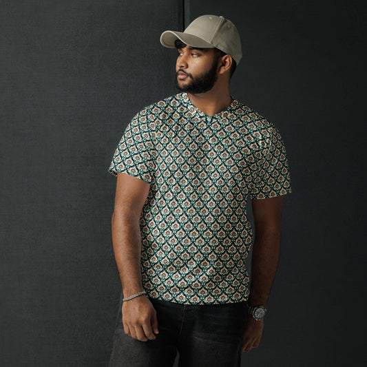 Eco-Friendly Men&#39;s All-Over Print Jersey T-Shirt – Stylish, Sustainable Fashion for Every Wardrobe
