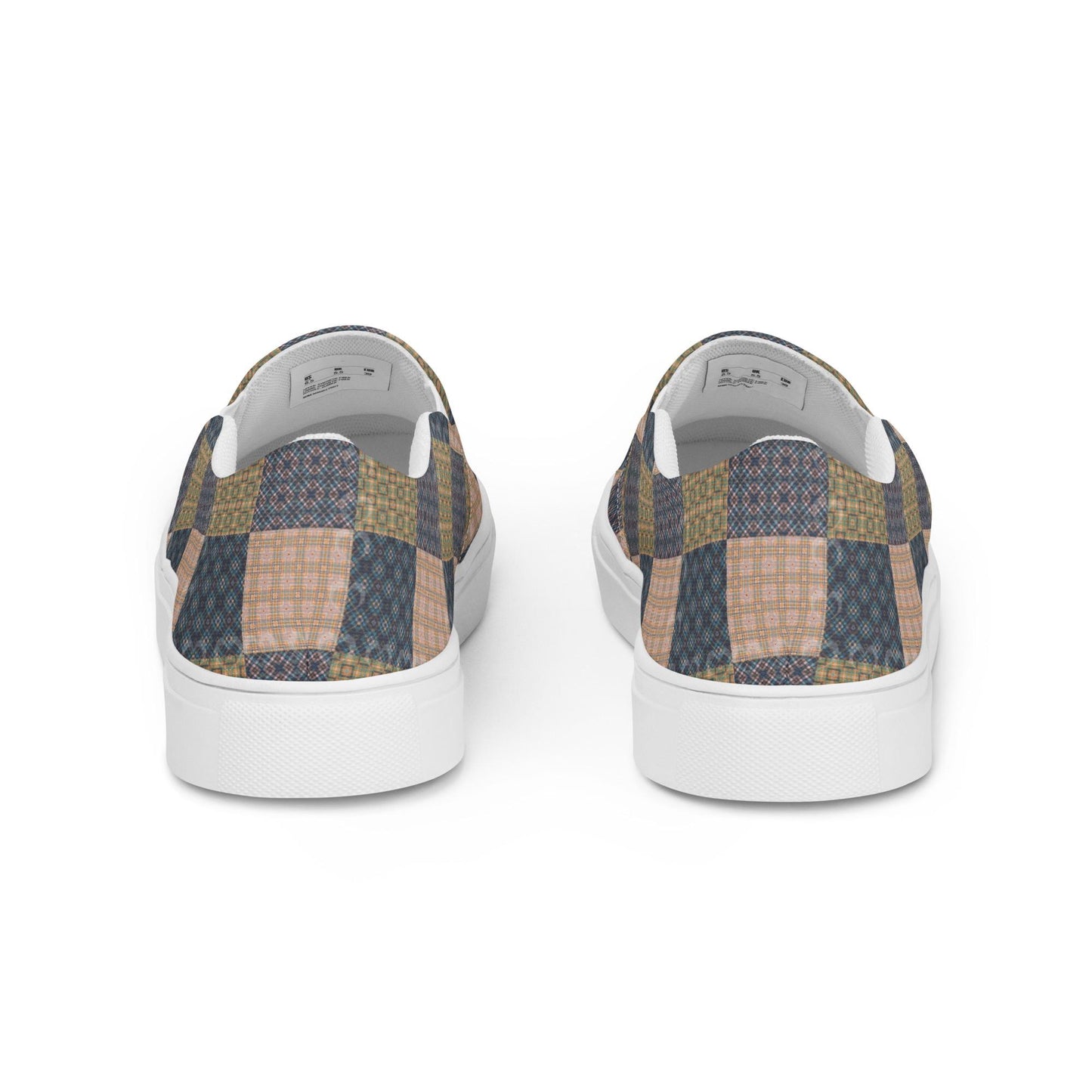 Men&#39;s Geo Checkered Slip-On Canvas Shoes | Trendy Comfortable Fashion Footwear | Stylish Everyday Shoes for Casual & Streetwear Outfits