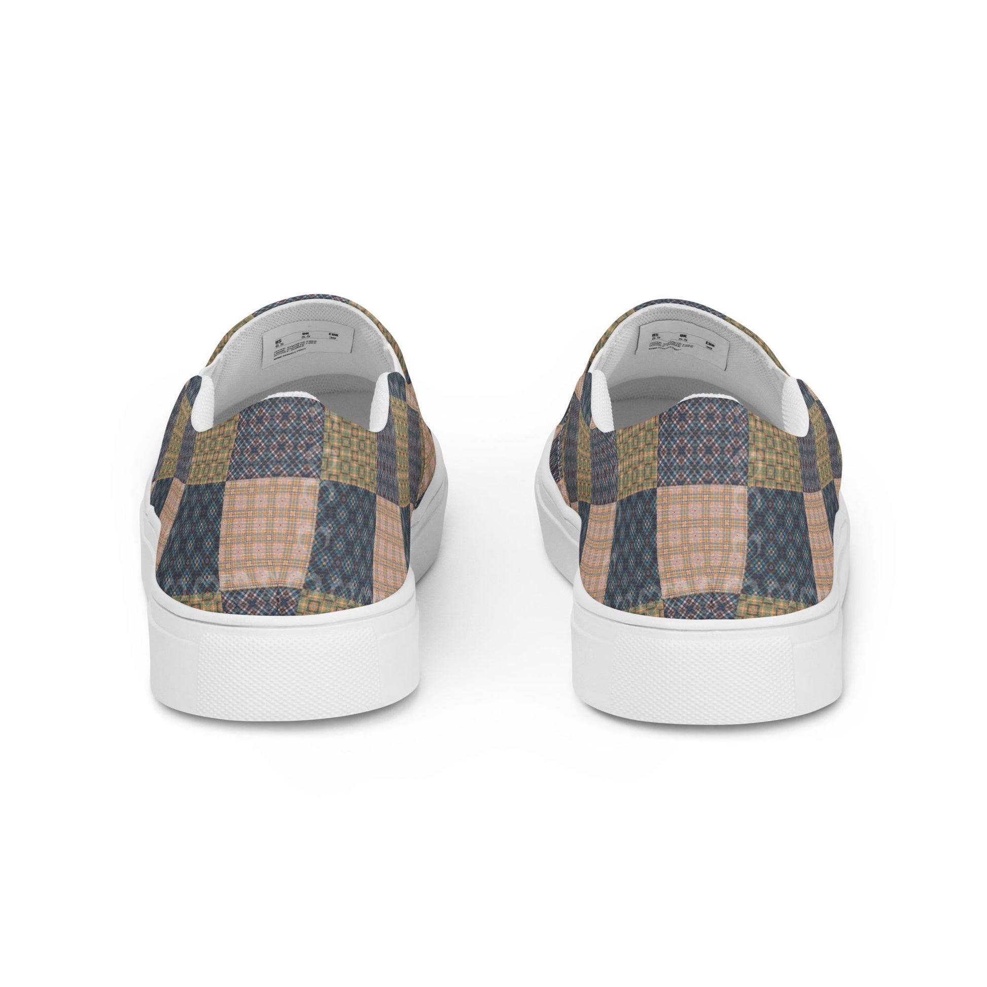 Men&#39;s Geo Checkered Slip-On Canvas Shoes | Trendy Comfortable Fashion Footwear | Stylish Everyday Shoes for Casual & Streetwear Outfits