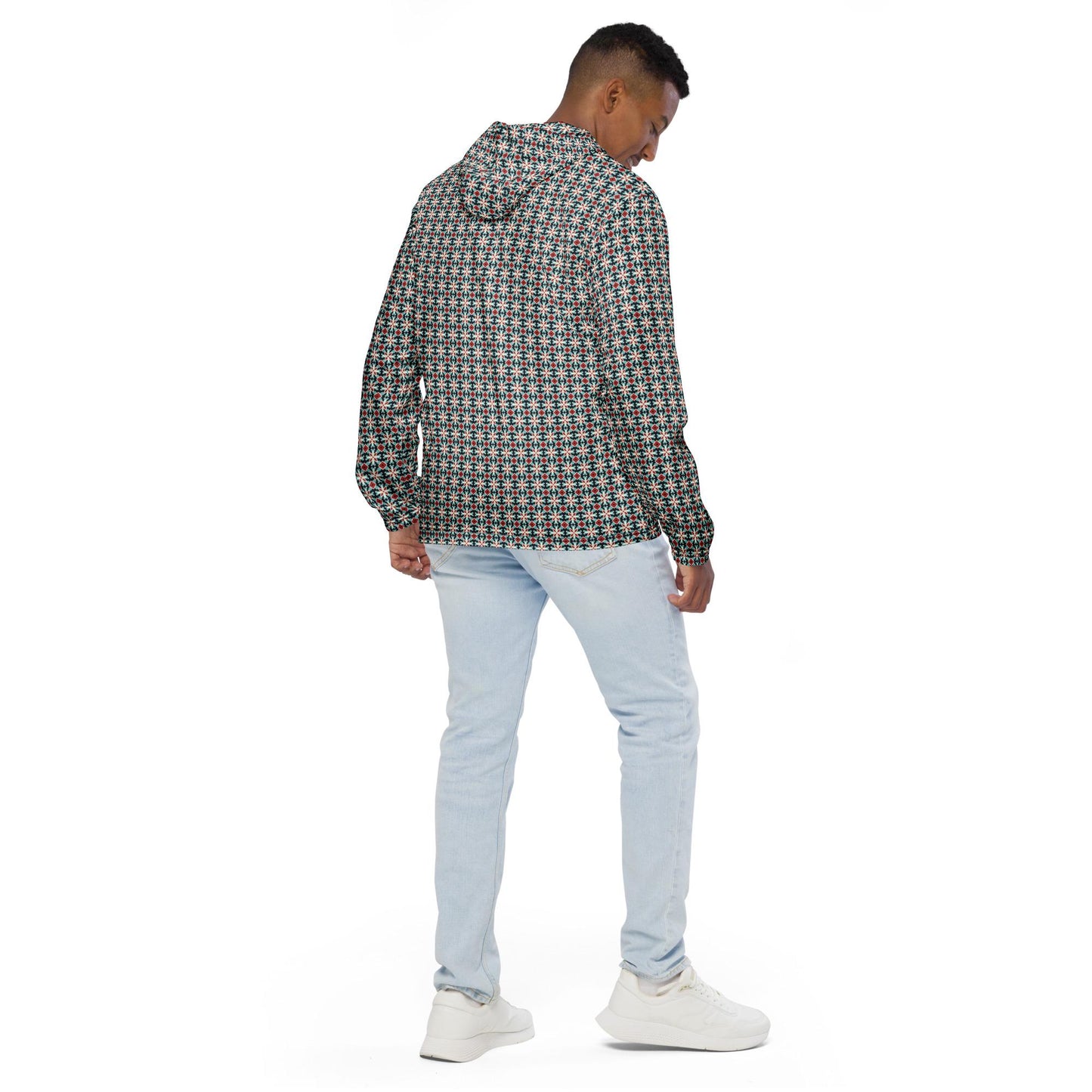 Men&#39;s Geometric Stylish Windbreaker Jacket | Trendy, Practical & Lightweight Outdoor Wear | Perfect for Casual Active Lifestyle | Waterproof