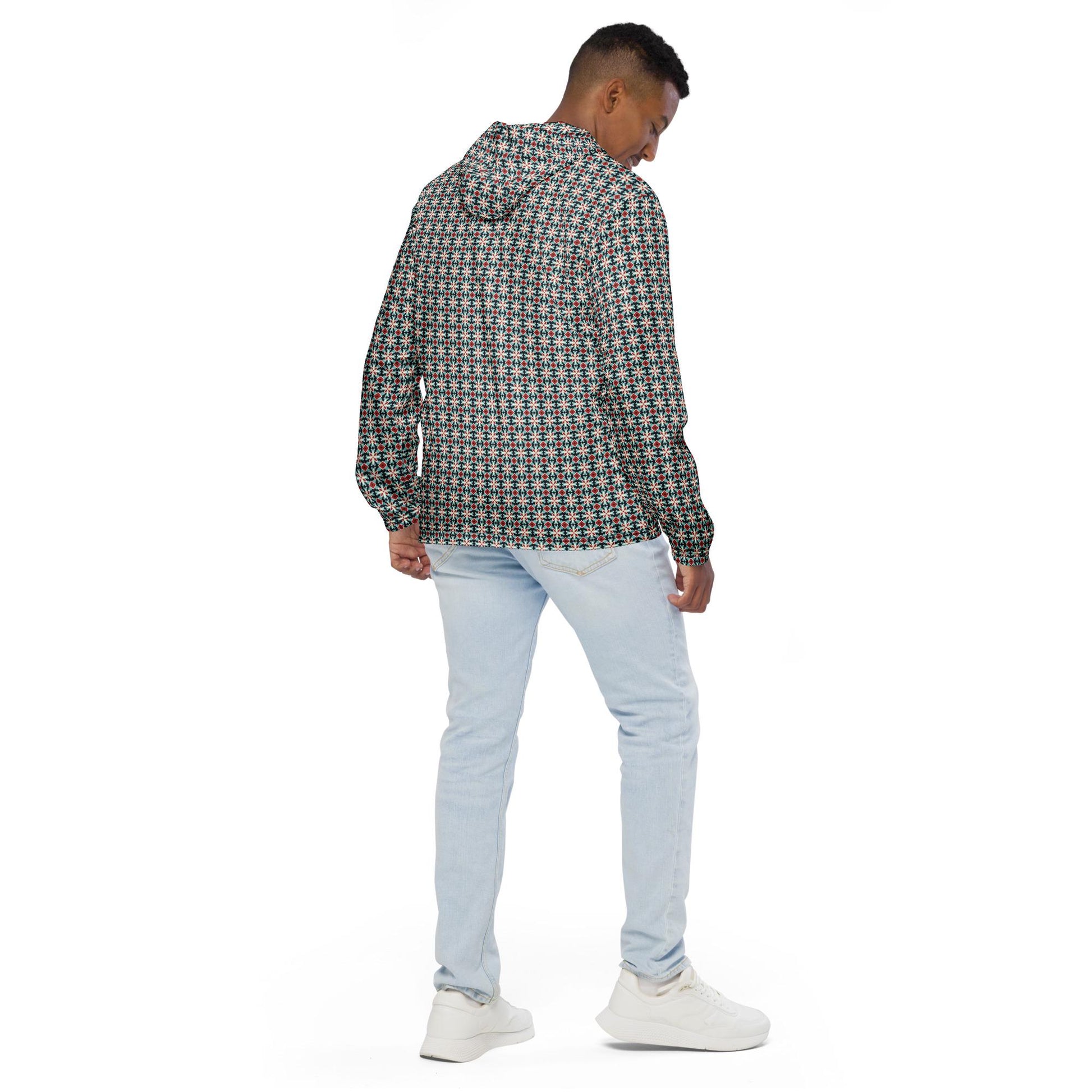 Men&#39;s Geometric Stylish Windbreaker Jacket | Trendy, Practical & Lightweight Outdoor Wear | Perfect for Casual Active Lifestyle | Waterproof
