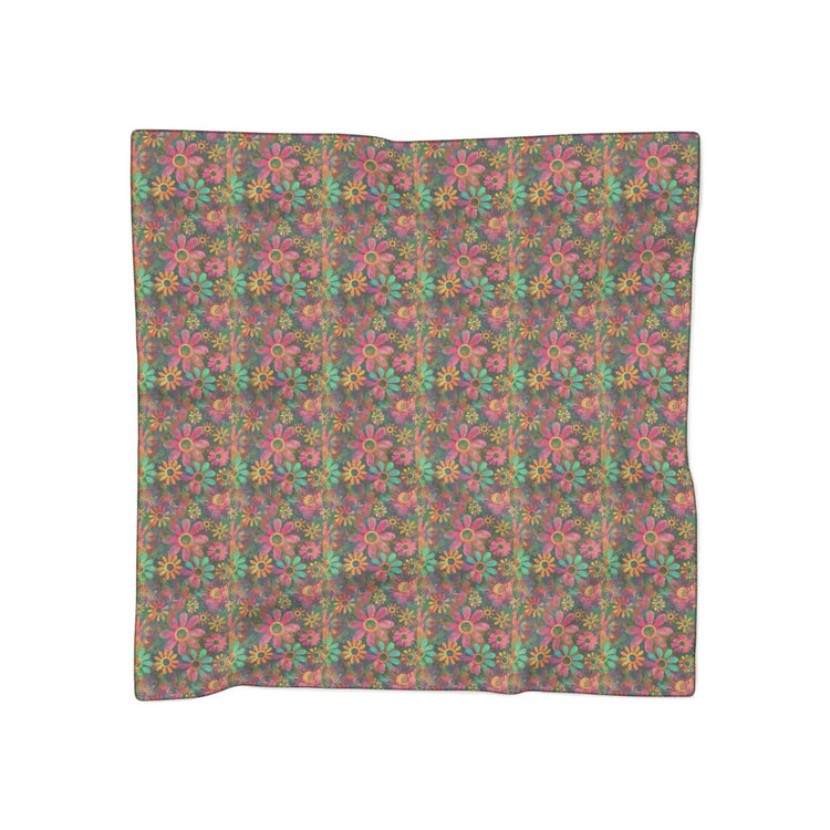 Floral Poly Scarf - Vibrant Spring Wrap, Lightweight Neck Scarf, Bohemian Accessory, Perfect Gift for Her, Festival Fashion