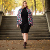 Women’s Floral All-Over Print Bomber Jacket - Beautiful Designer Pattern, Trendy Spring Outerwear, Bold & Stylish Jacket for Her