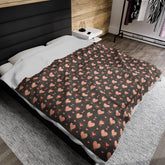 Cozy Heart Pattern Velveteen Plush Blanket, Soft Throw, Valentine&
