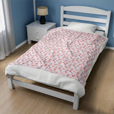 Valentines PrintVelveteen Plush Blanket, Cozy Throw, Soft Bedding, Home Decor, Perfect for Picnics, Gifts for Her, Bedroom