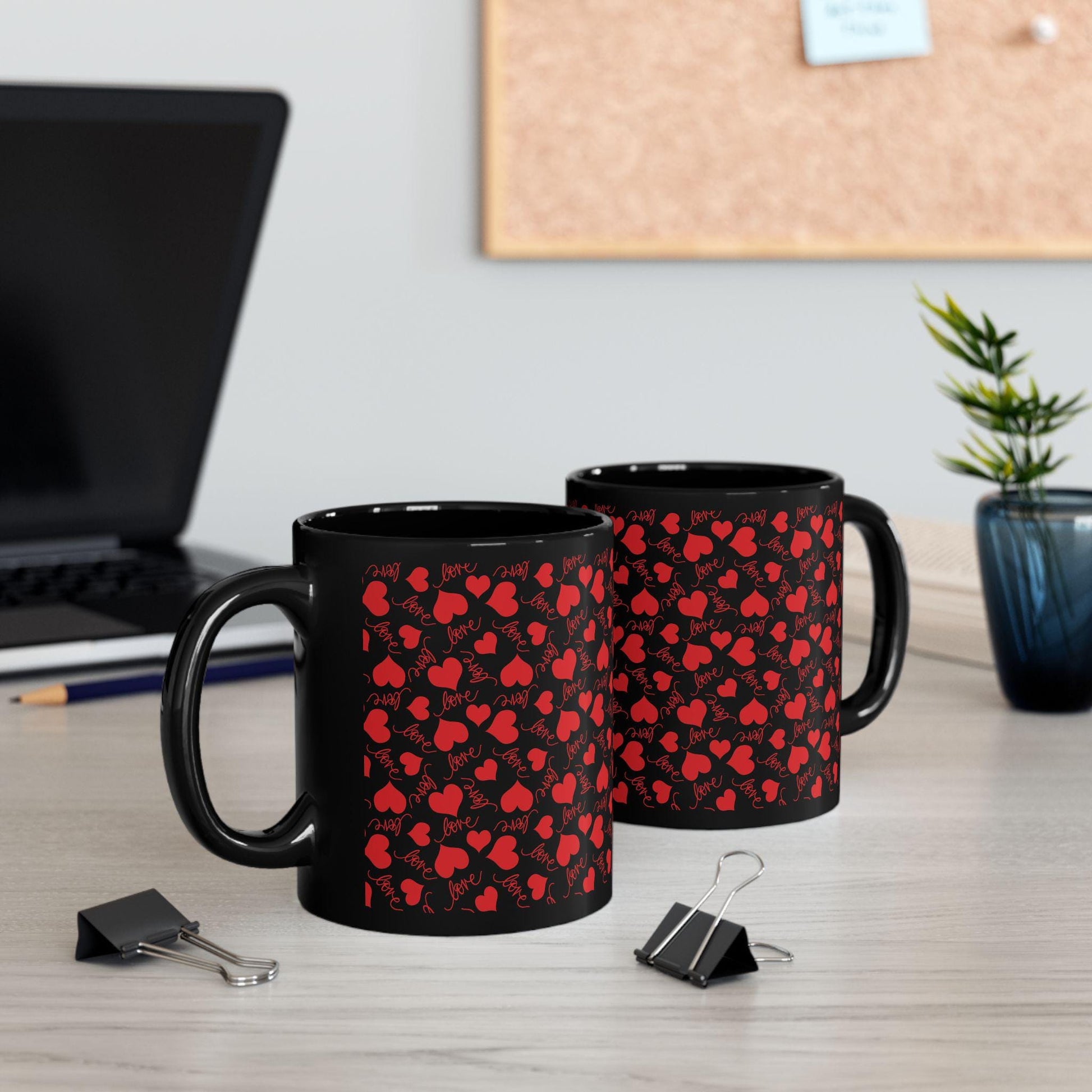 Red Hearts Love Mug - Perfect for Valentine's Day, Romantic Gifts, Coffee Lover, Home Decor, Unique Gift Idea