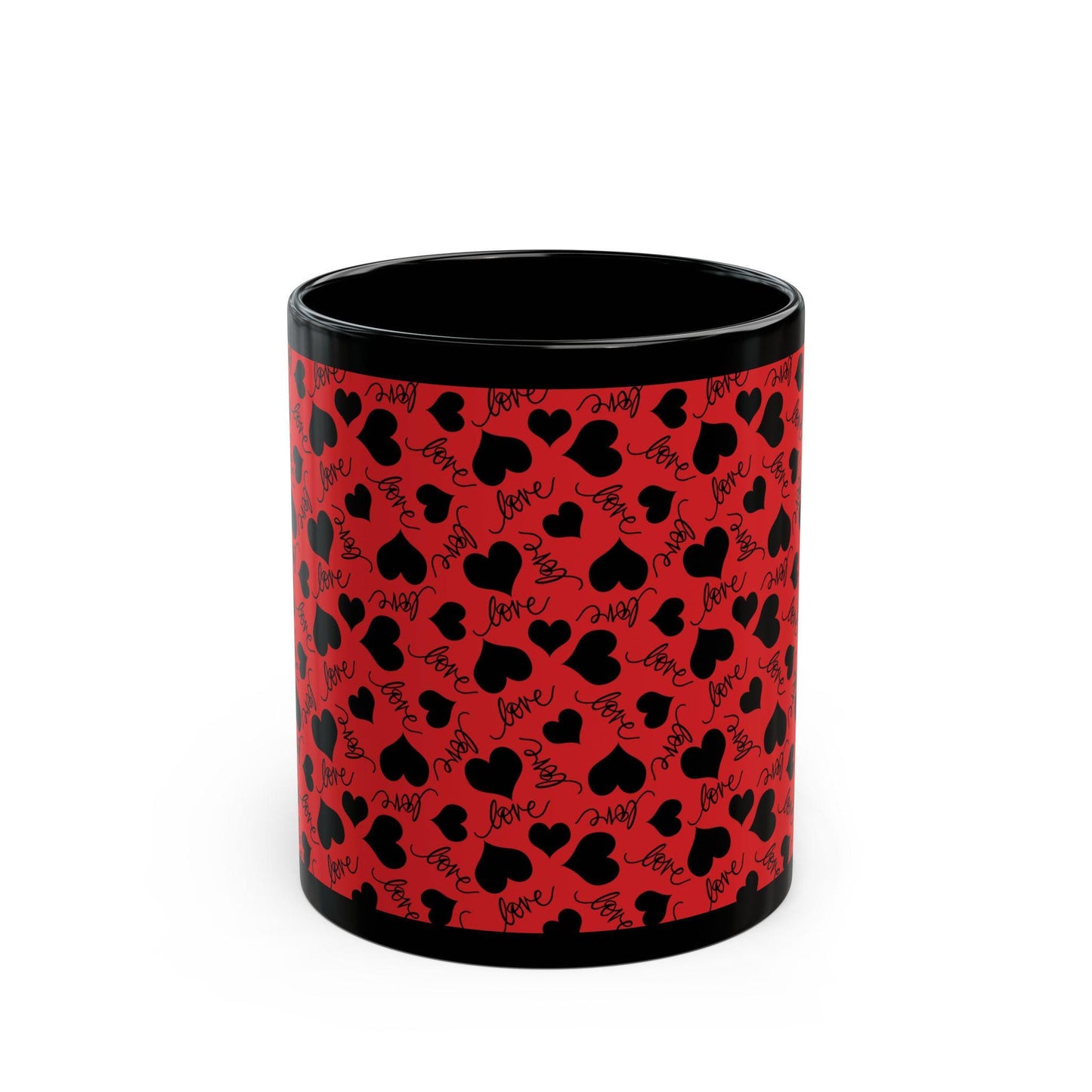 Love Heart Pattern Mug- Perfect Gift for Couples, Home Decor, Valentines Day, Coffee Lovers, Kitchen Accessory