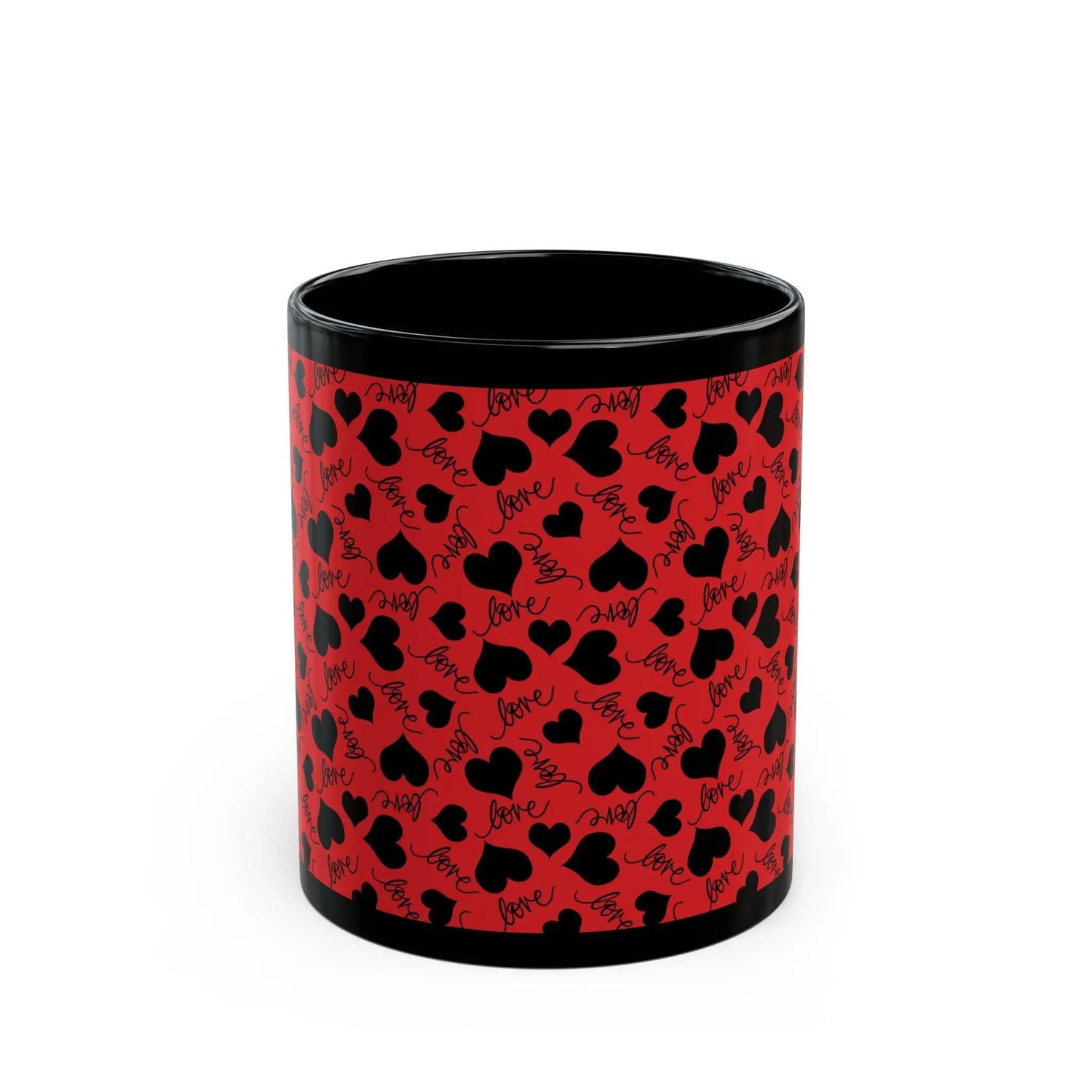 Love Heart Pattern Mug- Perfect Gift for Couples, Home Decor, Valentines Day, Coffee Lovers, Kitchen Accessory