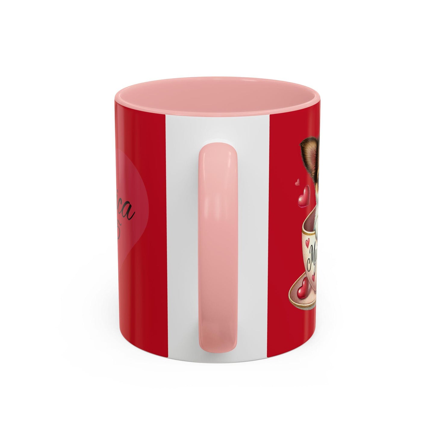 Personalized Valentine's Day Coffee Mug - Cute Dog Design, Pet Lover Gift, Custom Name Mug, Romantic Gift, Coffee Lover's Cup