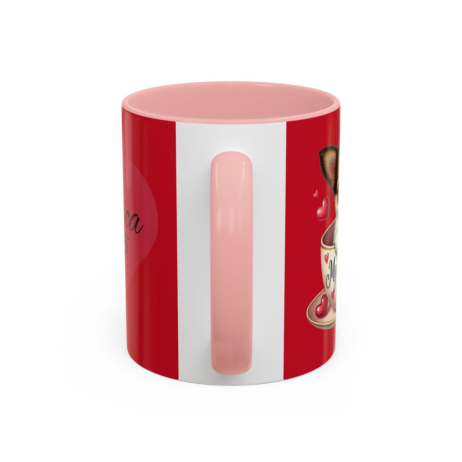 Personalized Valentine's Day Coffee Mug - Cute Dog Design, Pet Lover Gift, Custom Name Mug, Romantic Gift, Coffee Lover's Cup