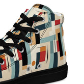 Men’s Vibrant Geometrical AOP High Top Shoes - Bold All-Over Print, Trendy Streetwear Sneakers, Unique Fashion Footwear