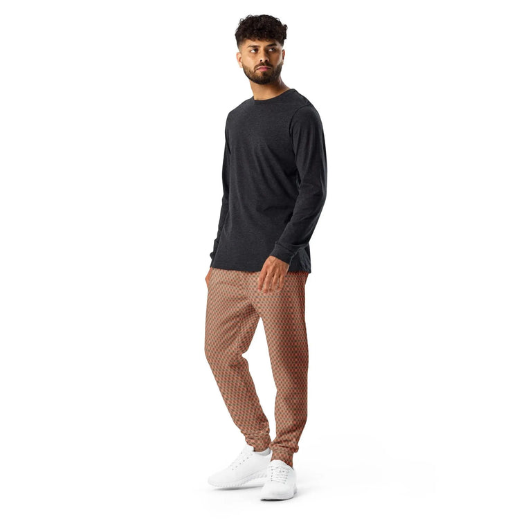 Men’s Geometric Pattern Joggers – Trendy, Stylish, Comfortable Activewear – All-Over Design, Perfect Fit for Every Occasion