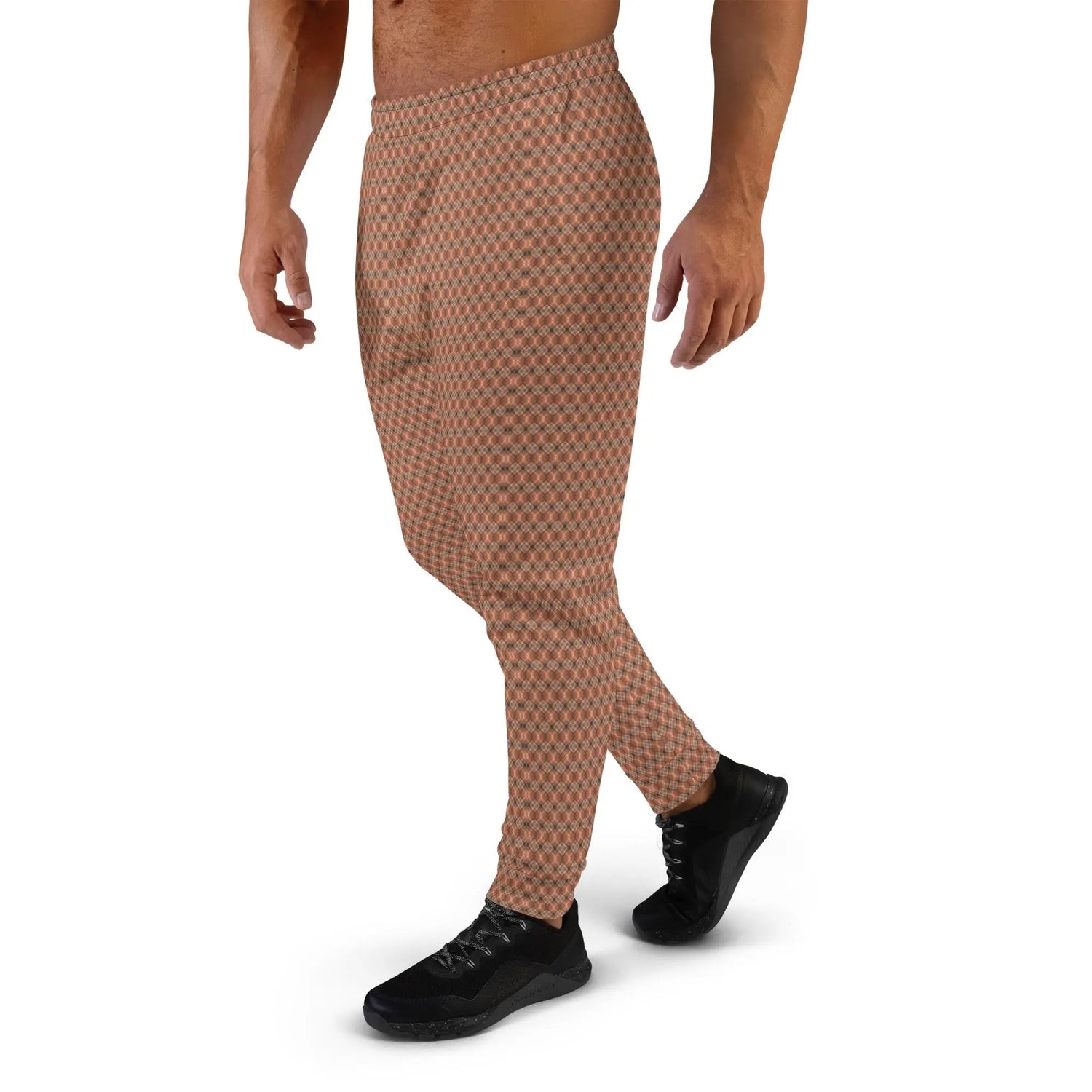 Men’s Geometric Pattern Joggers – Trendy, Stylish, Comfortable Activewear – All-Over Design, Perfect Fit for Every Occasion