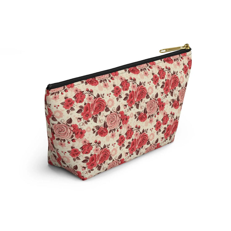 Vintage Floral Accessory Pouch, Perfect for Makeup, Travel, Organizing, Gift for Her, Rose Pattern Toiletry Bag
