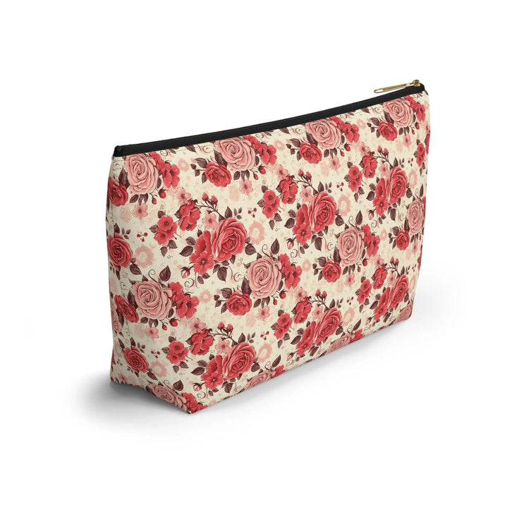 Vintage Floral Accessory Pouch, Perfect for Makeup, Travel, Organizing, Gift for Her, Rose Pattern Toiletry Bag