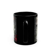 Gothic Art Black Mug | Elegant Vintage Rose Design | Perfect for Coffee Lovers, Gift for Her, Halloween, Home Decor