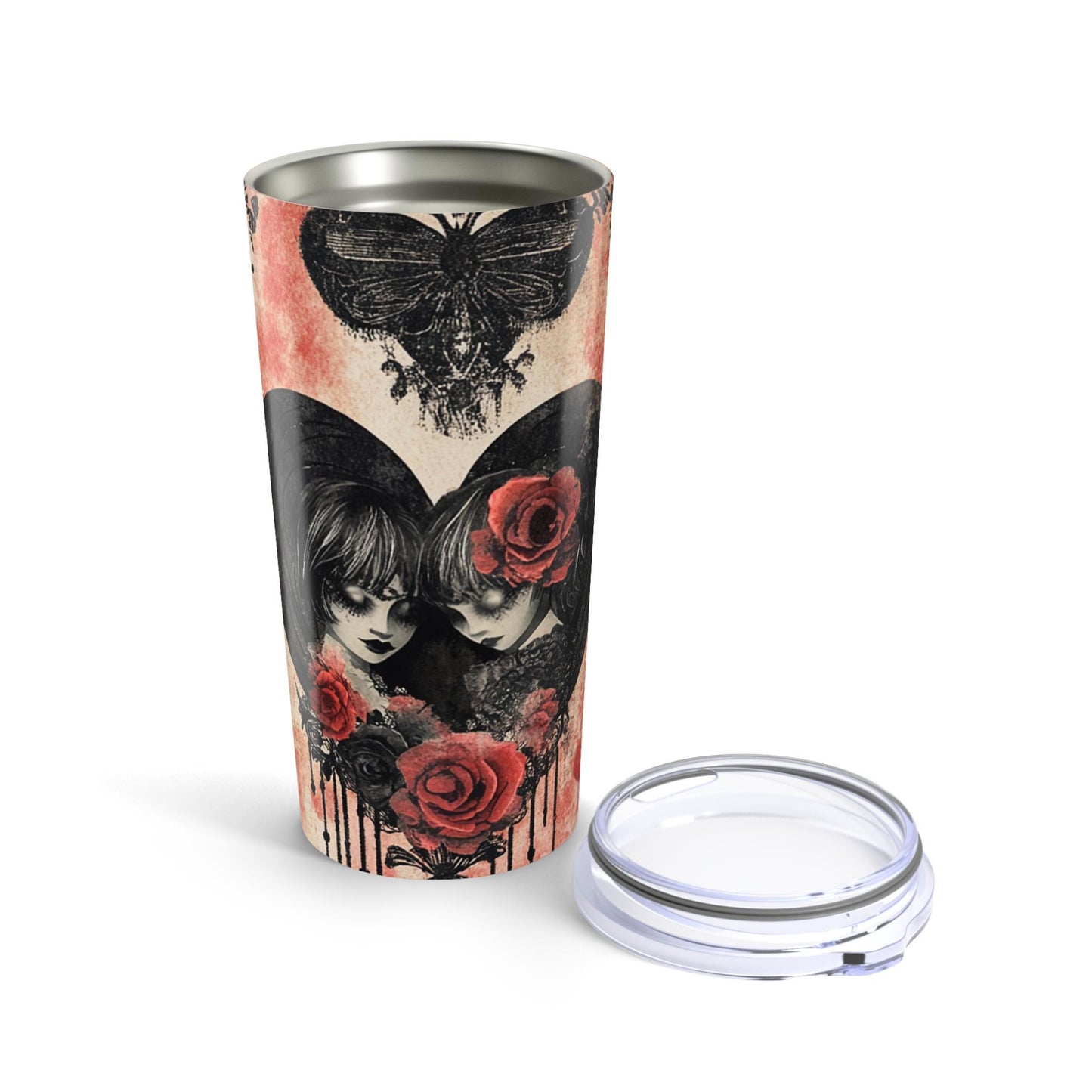 Gothic Rose Tumbler 20oz - Unique Floral Travel Mug, Perfect Gift for Coffee Lovers, Valentine's Day, or Gothic Decor
