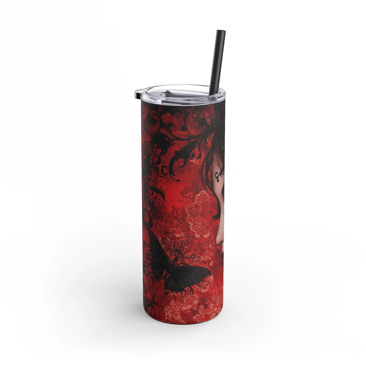 Gothic Chic Skinny Tumbler, 20oz - Stylish Matte Travel Mug for Coffee Lovers, Dark Fantasy Aesthetic, Perfect Gift for Birthdays &