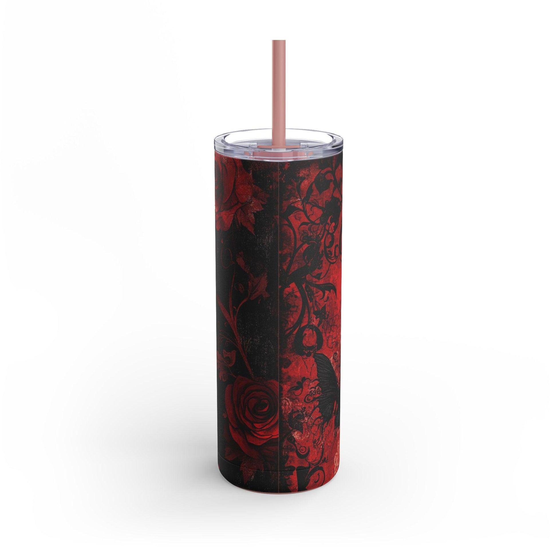 Gothic Chic Skinny Tumbler, 20oz - Stylish Matte Travel Mug for Coffee Lovers, Dark Fantasy Aesthetic, Perfect Gift for Birthdays &
