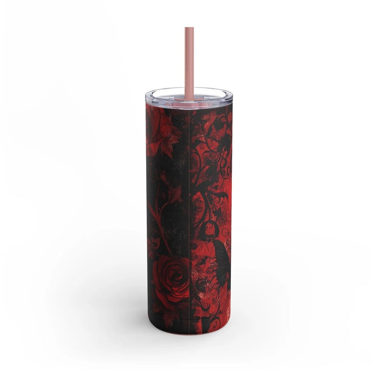 Gothic Chic Skinny Tumbler, 20oz - Stylish Matte Travel Mug for Coffee Lovers, Dark Fantasy Aesthetic, Perfect Gift for Birthdays &