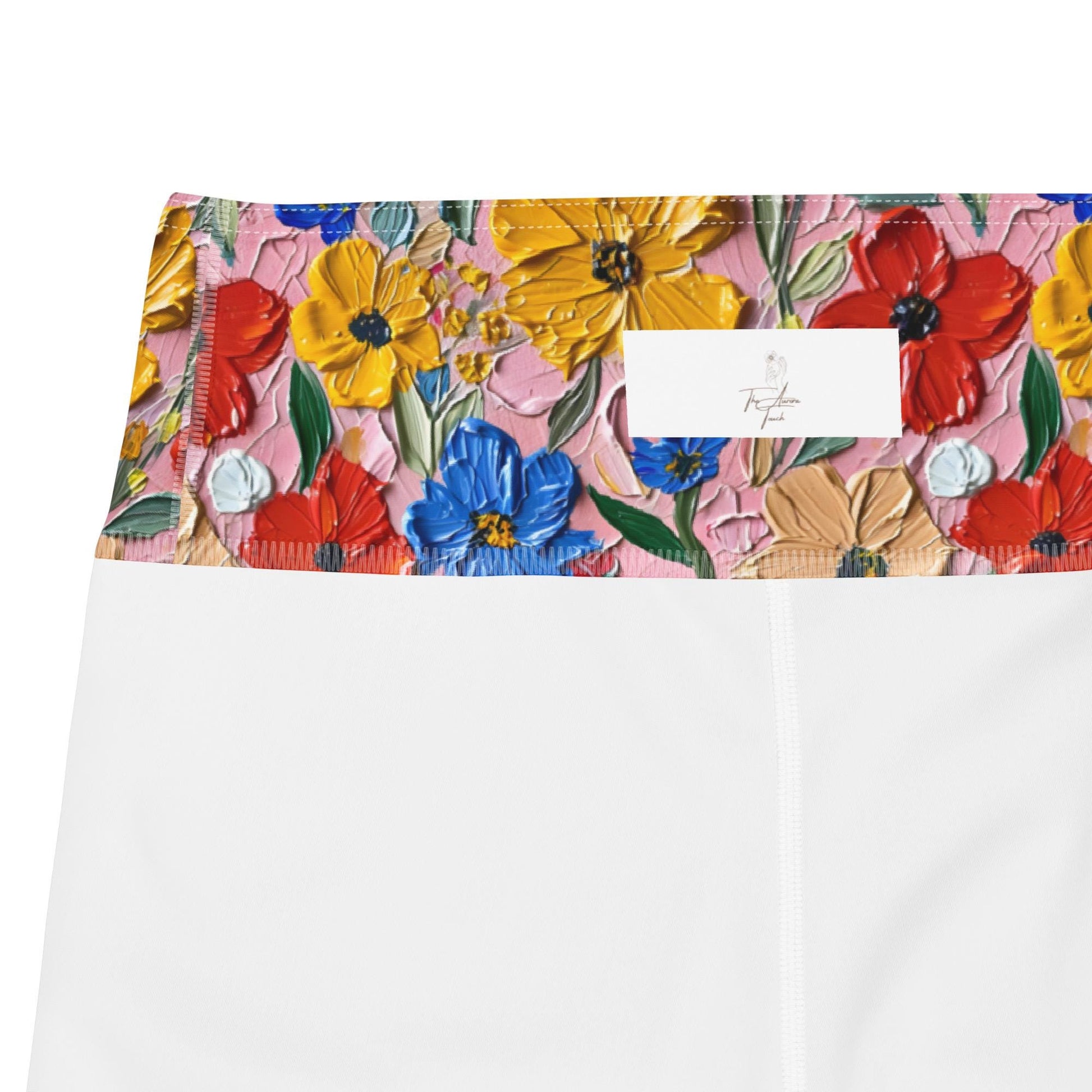 Simulated Painted Floral Print Leggings | Unique All-Over Pattern | Stretchy, Comfortable & Stylish | Perfect for Yoga, Casual, or Workout