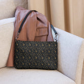 Elegant 3D Black & Gold Crossbody Bag | Sophisticated Embossed Design | Luxury Fashion Accessory | Stylish Functional