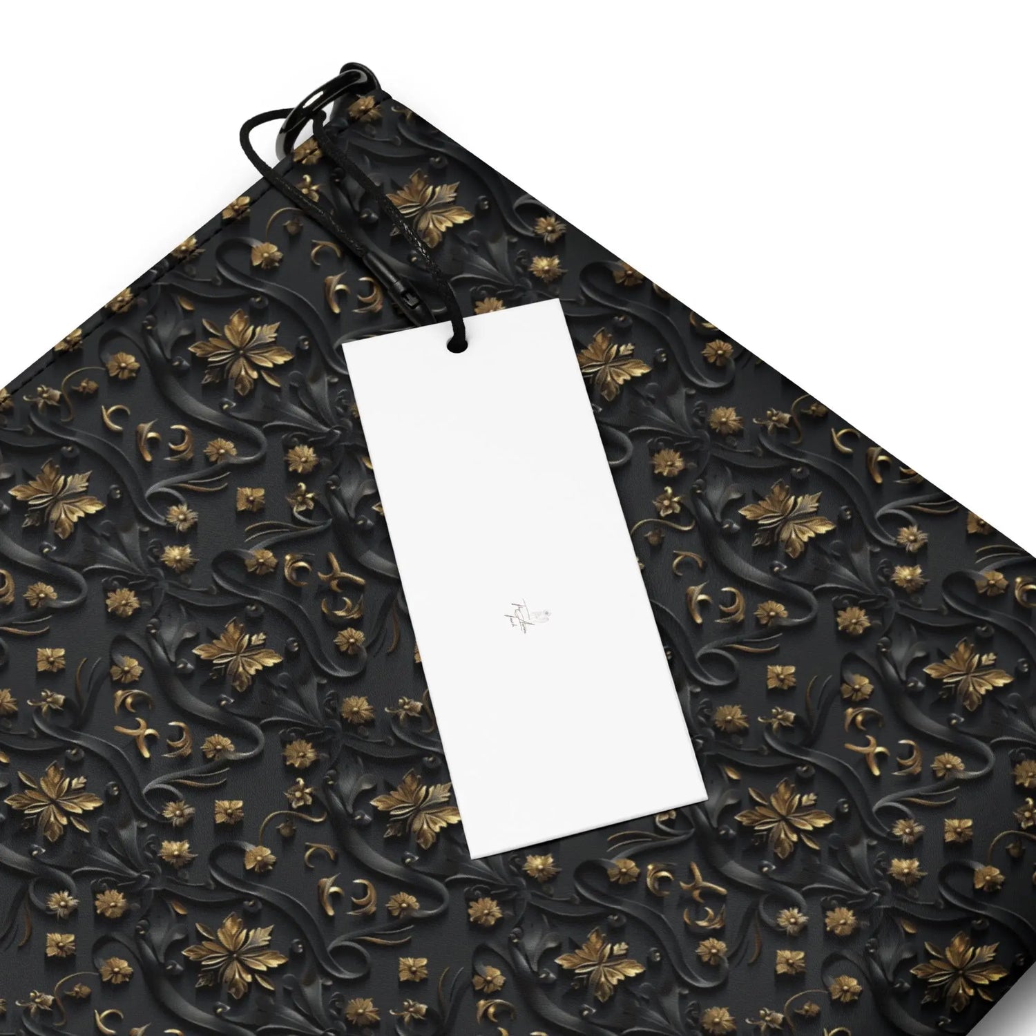 Elegant 3D Black & Gold Crossbody Bag | Sophisticated Embossed Design | Luxury Fashion Accessory | Stylish Functional
