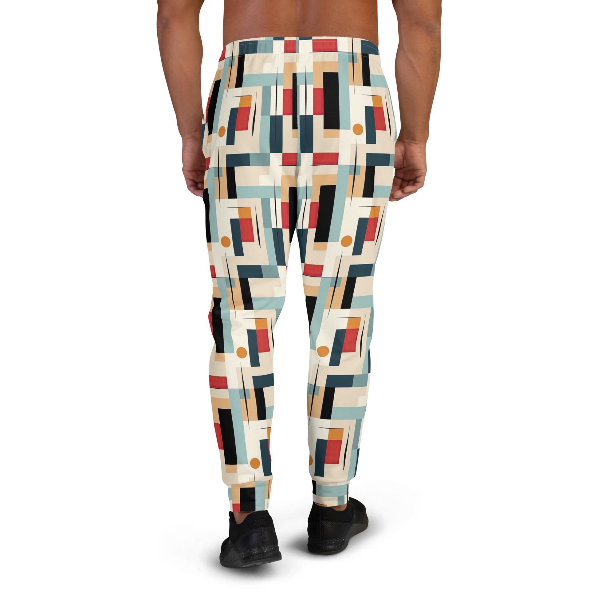 Men&#39;s 90&#39;s Geometrical Print Joggers | Stylish All-Over Pattern | Comfortable & Trendy | Perfect for Casual Wear or Lounging in Retro Style