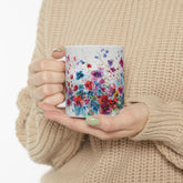 Floral Coffee Mug, Tea Cup, Pretty Ceramic Mug, 11oz 15oz Mug, All Over Print Pattern Mug, Gifts for Mom, Mother&