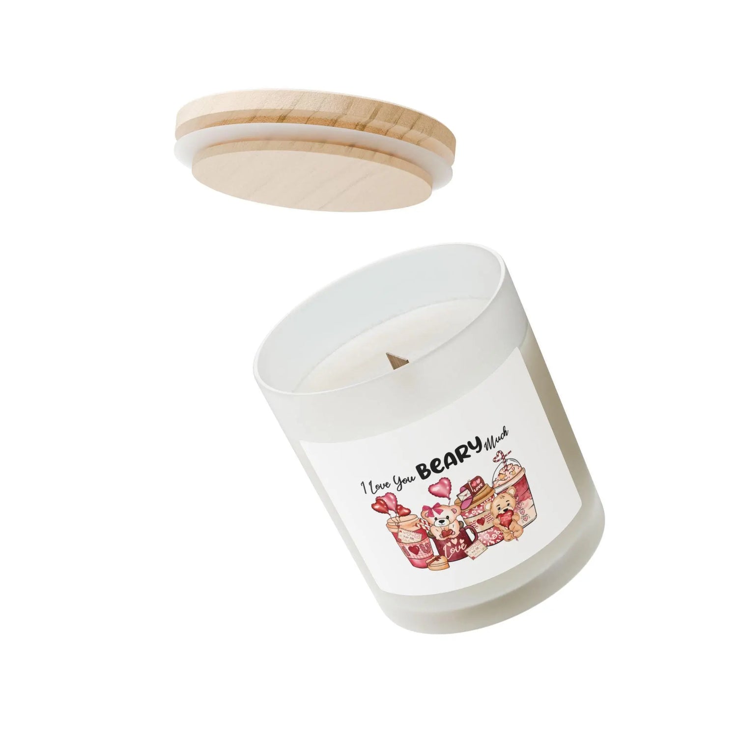 Cute Beary Much Candle | Frosted Glass Candle for Gifts, Home Decor, Romantic Gestures, Valentine&