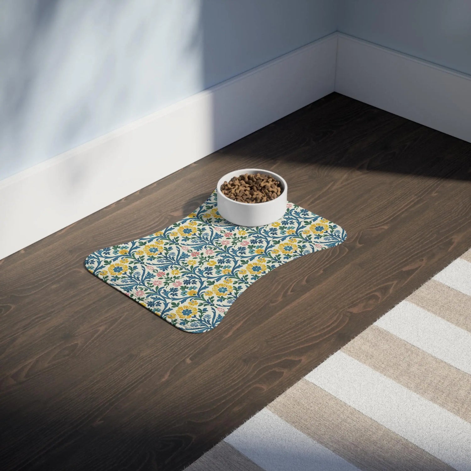 Floral Pet Feeding Mats - Cute Dog Mat, Cat Feeding Tray, Waterproof Dish Mat, Gift for Pet Lovers, Home Decor