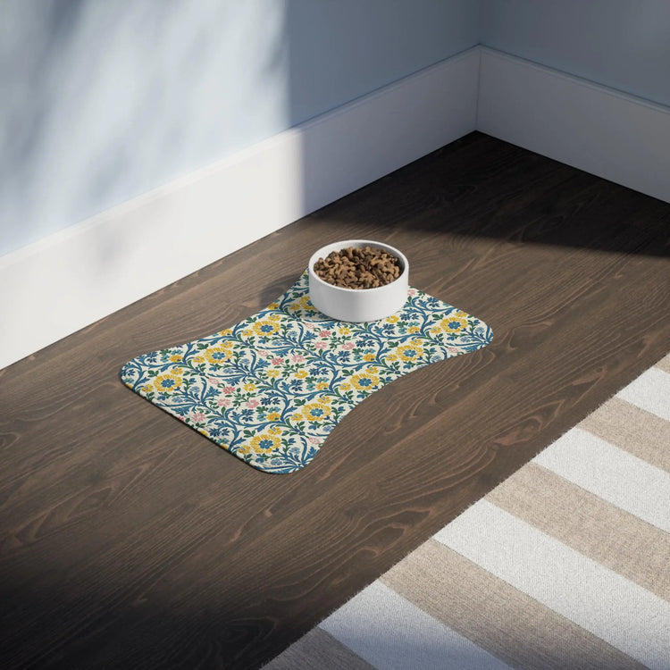 Floral Pet Feeding Mats - Cute Dog Mat, Cat Feeding Tray, Waterproof Dish Mat, Gift for Pet Lovers, Home Decor