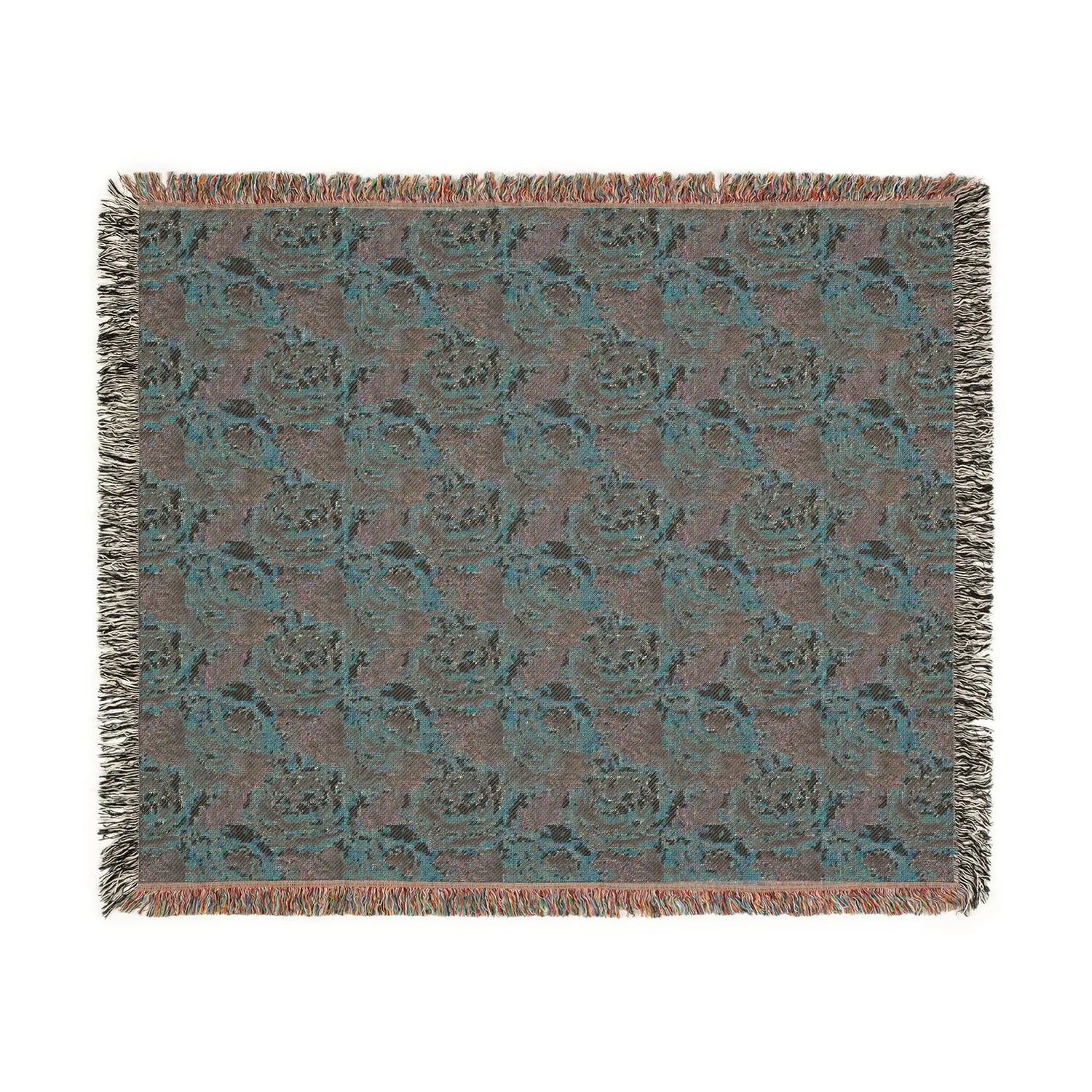 Floral Woven Blanket - Cozy Throw, Home Decor, Gift for Her, Wedding Present, Bohemian Style