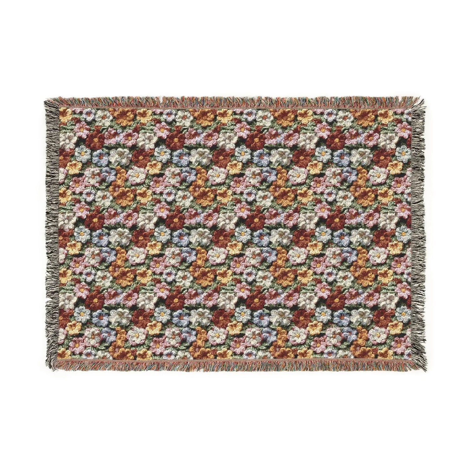 Floral Woven Blanket, Cozy Throw, Boho Home Decor, Perfect for Picnics, Gifts for Her, Warm Layer for All Seasons