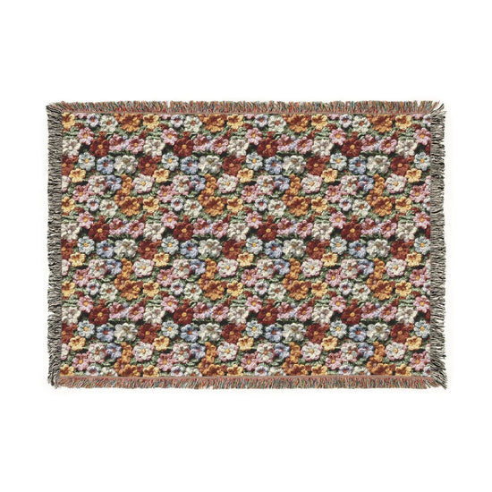 Floral Woven Blanket, Cozy Throw, Boho Home Decor, Perfect for Picnics, Gifts for Her, Warm Layer for All Seasons