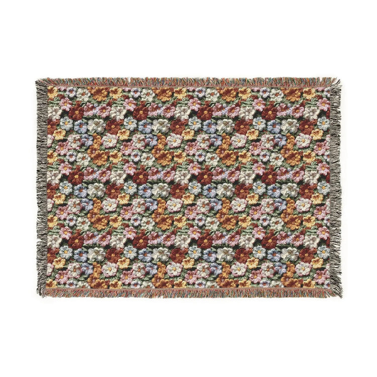 Floral Woven Blanket, Cozy Throw, Boho Home Decor, Perfect for Picnics, Gifts for Her, Warm Layer for All Seasons