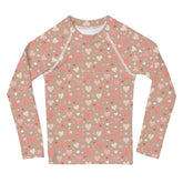 Valentine’s Heart Design Rash Guard for Girls – Stylish & Comfy Swimwear – Perfect for Valentine&