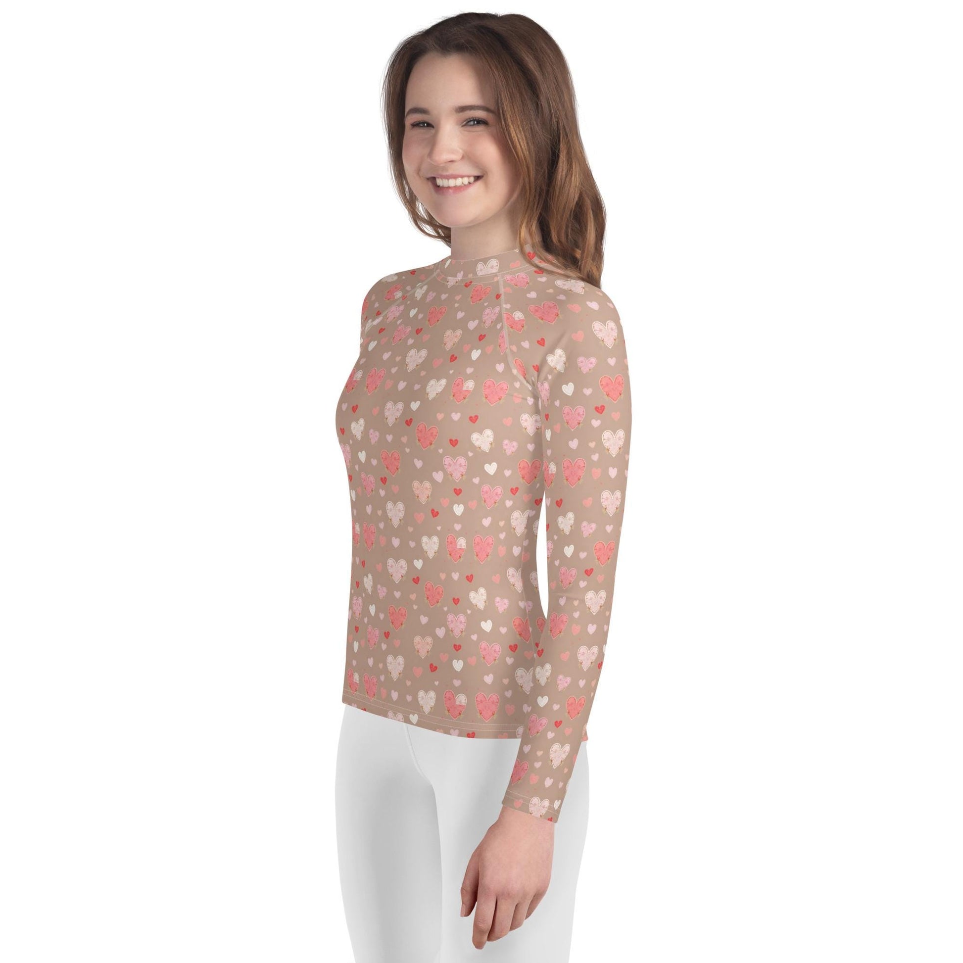 Valentine&#39;s Day Youth Rash Guard for Girls | Cute & Comfortable Swimwear for Active Girls | Perfect Gift for Her