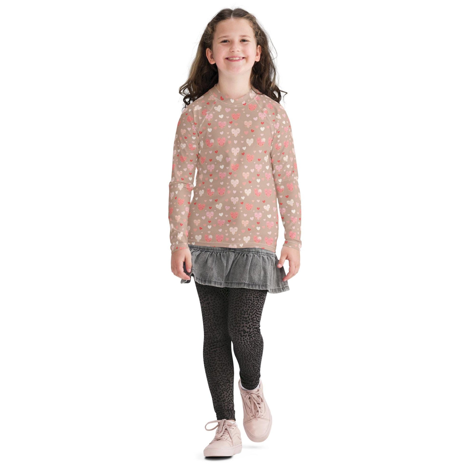 Valentine&#39;s Day Youth Rash Guard for Girls | Cute & Comfortable Swimwear for Active Girls | Perfect Gift for Her