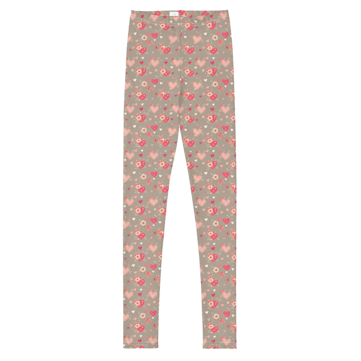 Love & Heart Youth Leggings – Perfect Valentine’s Day Gift for Girls
