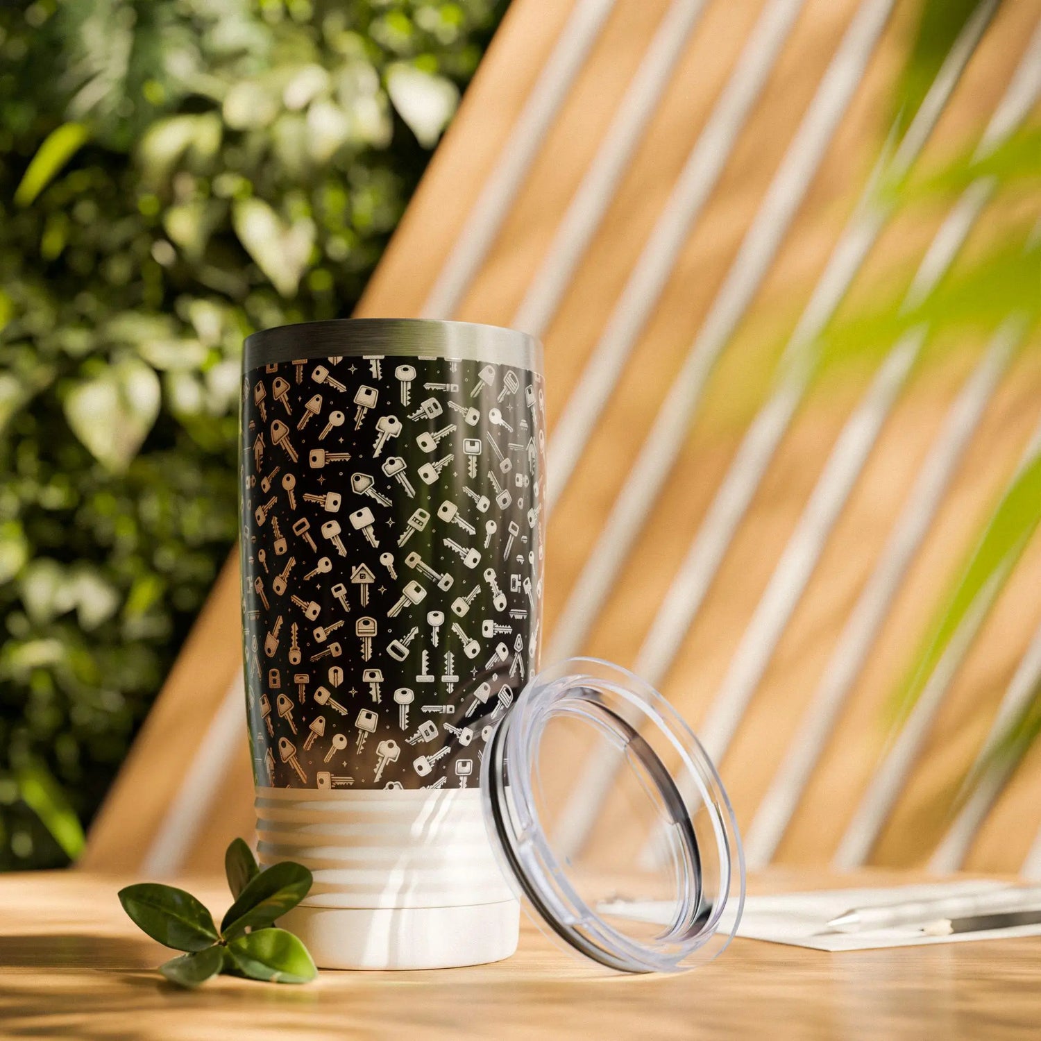 Seemless Keys Pattern Ringneck Tumbler - 20oz, Perfect Gift for Locksmith, Travel Mug, Concert Companion, Drinkware, Fun Design