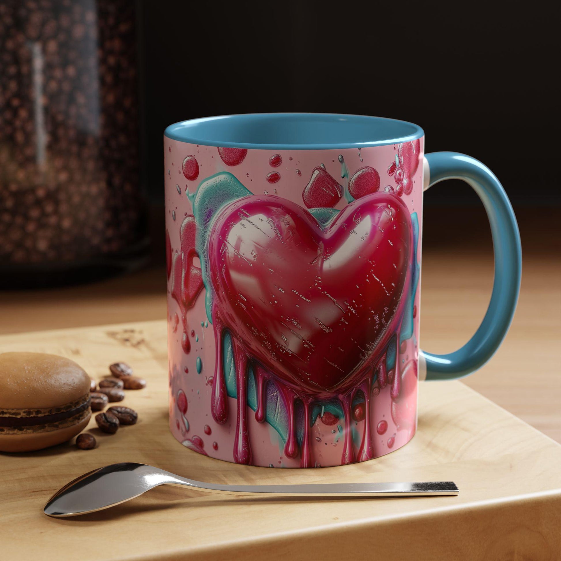 Heart Drip Coffee Mug, Romantic Gift, Valentine's Day, Cute Mug for Her, Cozy Home Accents, Unique Gift Idea