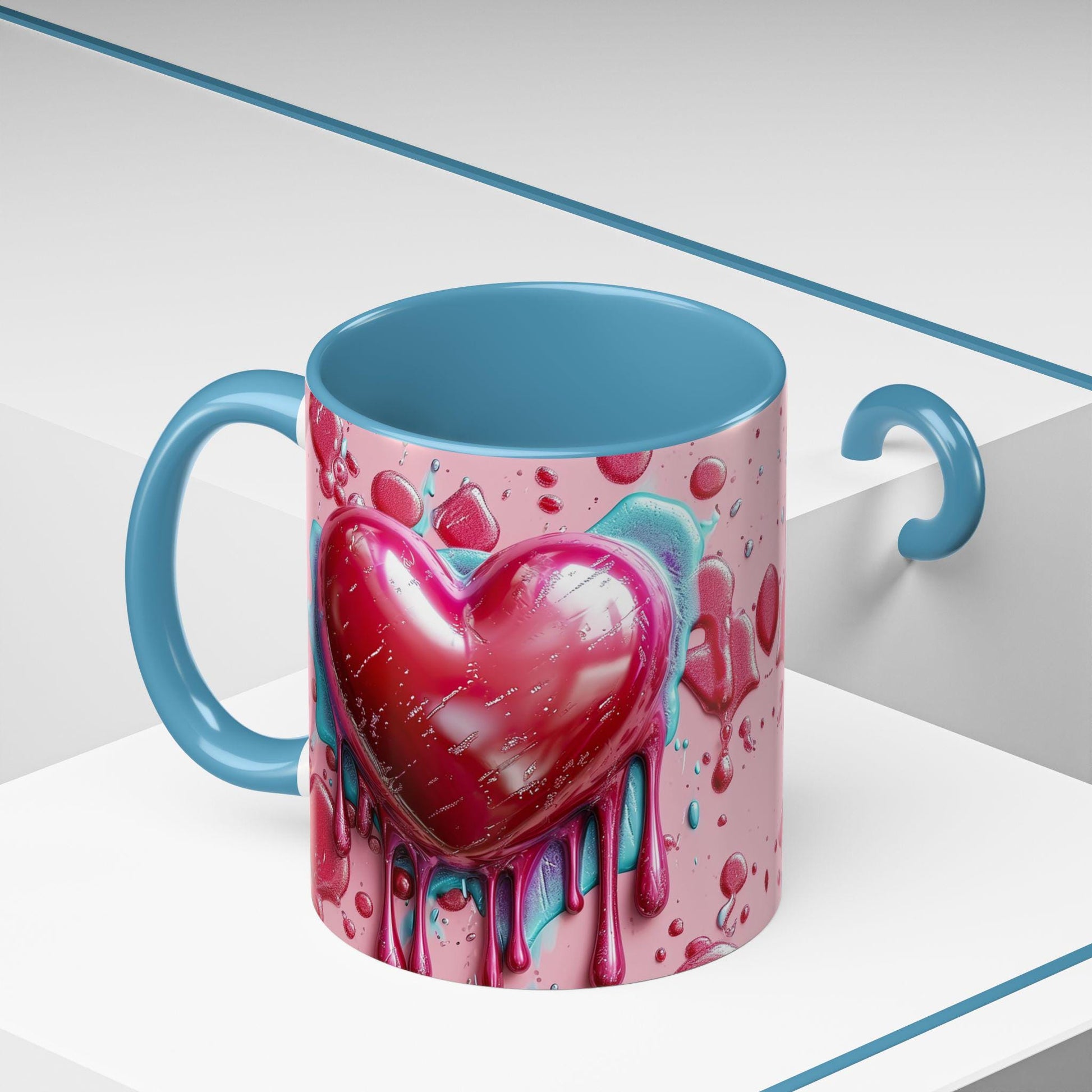 Heart Drip Coffee Mug, Romantic Gift, Valentine's Day, Cute Mug for Her, Cozy Home Accents, Unique Gift Idea