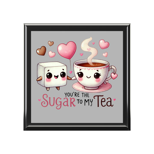Cute Sugar to My Tea Jewelry Box, Valentine's Day Gift, Wedding Keepsake, Cute Storage Box, Love Theme Decor