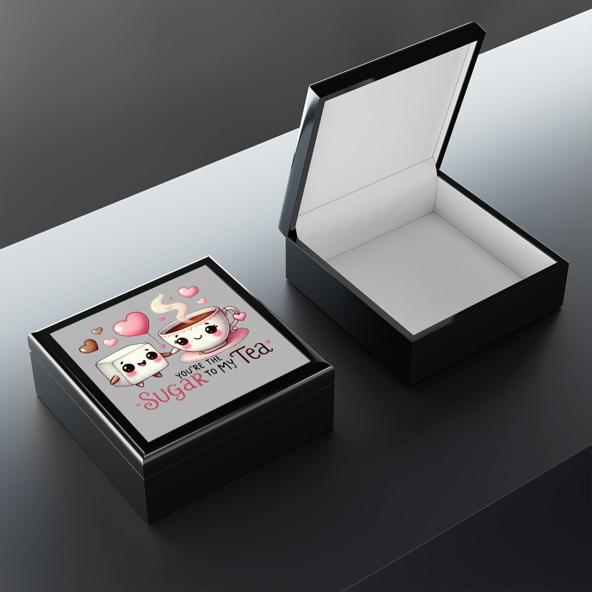 Cute Sugar to My Tea Jewelry Box, Valentine's Day Gift, Wedding Keepsake, Cute Storage Box, Love Theme Decor