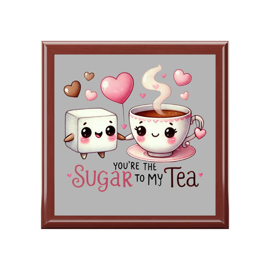 Cute Sugar to My Tea Jewelry Box, Valentine&#39;s Day Gift, Wedding Keepsake, Cute Storage Box, Love Theme Decor